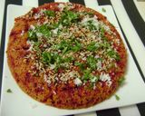 A picture of step 4 of Beetroot Dhokla.