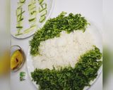 A picture of step 1 of Green White Green rice #oct1strush.