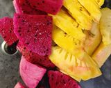 Hình bước làm 1 của món Nước mía lên men dứa, thanh long đỏ