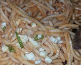 A picture of step 6 of Green chicken pasta.