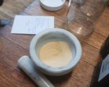 A picture of step 1 of Paul's Salad Dressing.