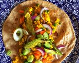 A picture of step 4 of Veggie wrap (Vegan option included).