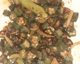 A picture of step 1 of Dal fry fried bhindi papad and plain rice.