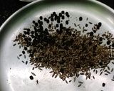 A picture of step 1 of South Indian Pongal, Brinjal sabji dhania chutney.