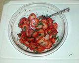 A picture of step 1 of Strawberry and Mint Salad.