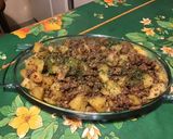 Une image de l'étape 17 de Pommes de terre au bœuf, ail fumé, shiitakes et bouillon de chevreau.