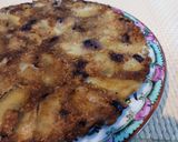 Foto del paso 5 de la receta: Torta invertida de manzana y uvas 🍇 con avena