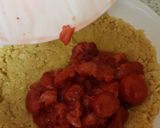 A picture of step 5 of My Strawberry and Custard no bake tart. 😋.