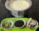 A picture of step 1 of Basundi Chaha (Maharashtrian Style Tea).