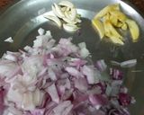 A picture of step 1 of Aloo matar aur poori.