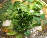 A picture of step 9 of Bok Choy Soup with Chick Peas.
