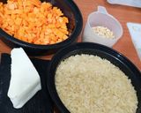 A picture of step 1 of Pumpkin Risotto with Hazelnuts and Taleggio Fondue.