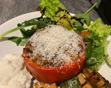 A picture of step 5 of Quinoa stuffed peppers.