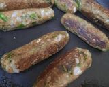 A picture of step 9 of Mutton Kebab with leftover meat and rice.