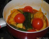 A picture of step 8 of Persian zucchini stew.