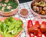 Hình bước làm 5 của món Cơm nhà với các món gà