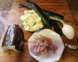 Foto del paso 1 de la receta: Calabacín rellenos de gambas y bacalao