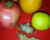 A picture of step 1 of Orange-Pomegranate-Ginger-Sarbat.