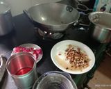 A picture of step 1 of Rose milk rice kheer.