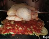 Une image de l'étape 4 de Poulet à la rôtissoire, aubergines tomates et courgettes.
