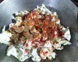 A picture of step 2 of Gobhi with raw turmeric.
