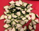A picture of step 1 of Creamy Zucchini and Shrimp Penne.