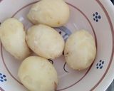 A picture of step 1 of Summer Meat Salad with New Potatoes and Cucumbers.