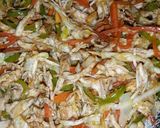 A picture of step 4 of Peri peri flavour chicken veg rolls.