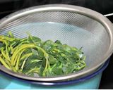A picture of step 3 of Pulicha keerai koottu (Paruppu keerai in Tamil, Kulfa Ka Saag in Hindi, Purslane in English).