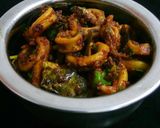 A picture of step 6 of Squid Masala Fry.