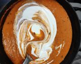 A picture of step 13 of Paneer Steak on spinach rice with makhani gravy.