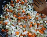 A picture of step 1 of Meat & more veg bolognese.