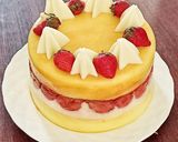 Foto langkah ke 6 dari resep Strawberry Shortcake Caramel Cheese Pudding🍰.