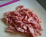 Foto del paso 2 de la receta: Mushroom garden - ensalada de espinacas con tocino