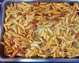 Foto del paso 7 de la receta Macarrones con chistorra roja con carne picada gratinados