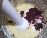 A picture of step 2 of Beetroot swiss roll with mango mava stuffing.