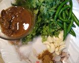 A picture of step 1 of Hara dhania imli chutney.