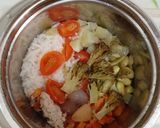 Foto langkah ke 3 dari resep Mpasi 4**** bubur dada ceker yampung, wortel, edamame, welok.