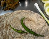 A picture of step 5 of Jowar Bhakri and vegetable (Pendbhaji Bhakri).