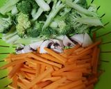 Hình bước làm 1 của món Miến Trộn Ức Gà Rau Củ