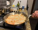 A picture of step 4 of Korean vegetable pancake 🥕.