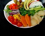 A picture of step 2 of My Chicken,Sriacha flavour salad Bowl 😚Mainmeal #Eattherainbow.