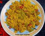 A picture of step 1 of Soyabean Pulao.