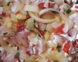 Foto del paso 2 de la receta: Pollo en cubos a la crema y champiñones con guarnición
