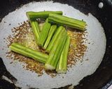 A picture of step 1 of Drumstick besan dry.