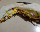 A picture of step 3 of Shami sandwich.