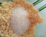 A picture of step 4 of Egyptian style basbousa.