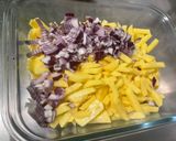 A picture of step 17 of Chicken Marinated with Two Mustards, Potatoes, and Spices.