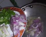 A picture of step 3 of Green Onions Potato Tomato Sabji.