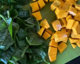 A picture of step 1 of Alugbati, Giniling, Kalabasa in Filipino style for dinner / Malabar Spinach, Chicken mince, Pumpkin.